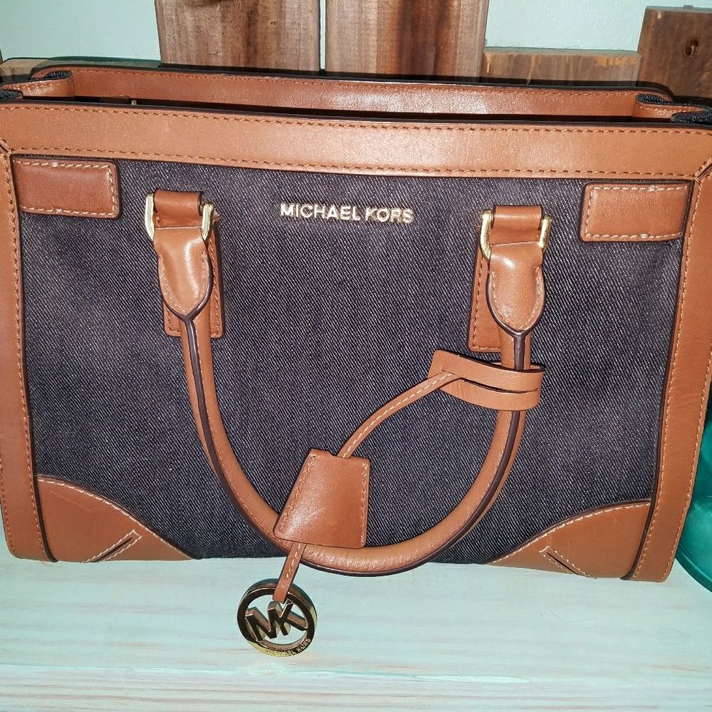 Michael Khors black denim purse.